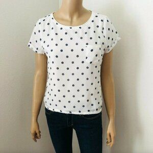 Hollister Womens Polka Dot Top Shirt Size Small Blouse White
